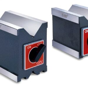Disposit. porta peças em "V" c/ magnetico de 115 x 76 x 100mm, força de 90 kgs. modelo GVH2