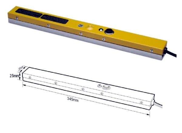 Desmagnetizador com dimensões de 345 x 35 x 25mm(h) (VDM-50)