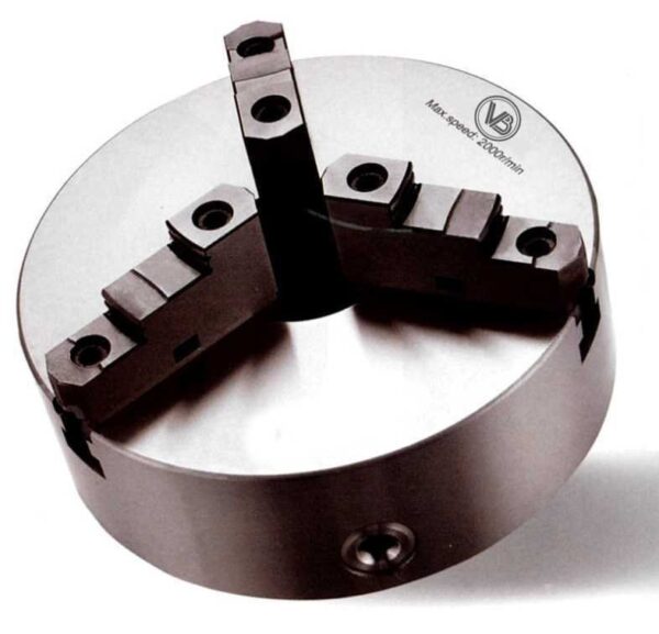 Placa universal com 03 castanhas reversiveis de 160mm com furação traseira