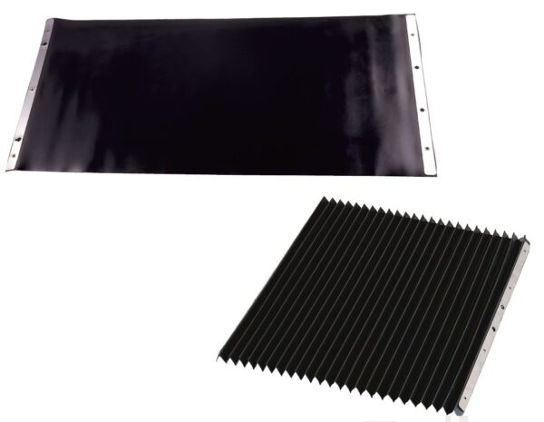 Protetor de borracha frontal sanfonado para barramentos de máquinas de 380 x 330mm