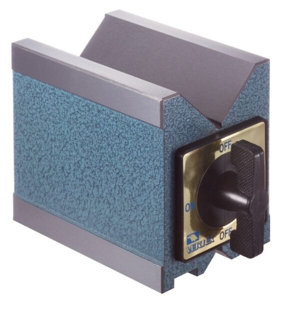 Disposit. porta peças em "V" c/ magnet. incorporado de 101,6 x 70 x 95,3mm(h) - força de 70kgs.
