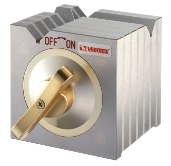 Disposit. porta peças quadrado c/magnet. incorporado de 100x100x100mm(h) - força 25kgs. no "V" (BA1)