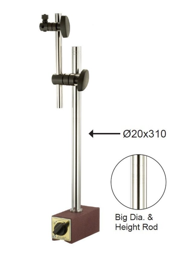 Base magnética de 115 x 50 x 55mm(h) - força de 130Kgf.