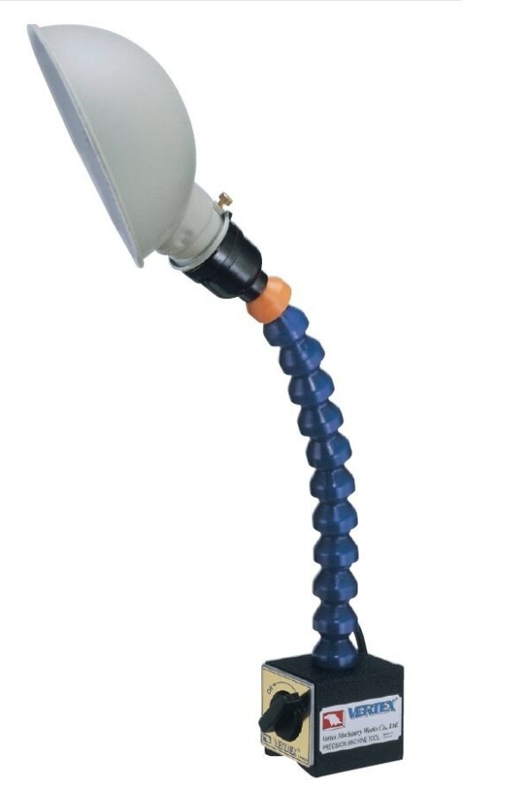 Luminária com flexível e base magnética incorporada