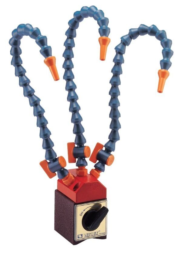 Base magnética c/ 3 bicos de refrigeração de 62 x 50 x 55,5mm(h) força 75 Kgf.