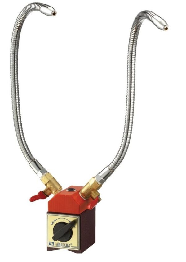 Base magnética c/ 2 bicos de refrigeração metalico de 62 x 50 x 55,5mm(h) força 75 Kgf.