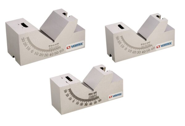 Bloco angular com "V a 90º" para posicionar de 0 a 60º de   75 x 25 x 32mm(h) (AP25)