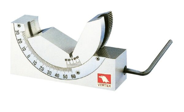 Bloco angular com "V a 90º" para posicionar de 0 a 60º c/ micro ajuste